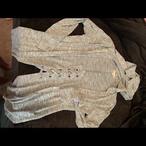 Hooded Grey Oversized Cardigan